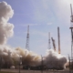 A SpaceX Falcon 9 rocket lifts off in Cape Canaveral Florida
