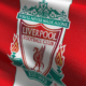 Liverpool Football Club flag blowing in the wind